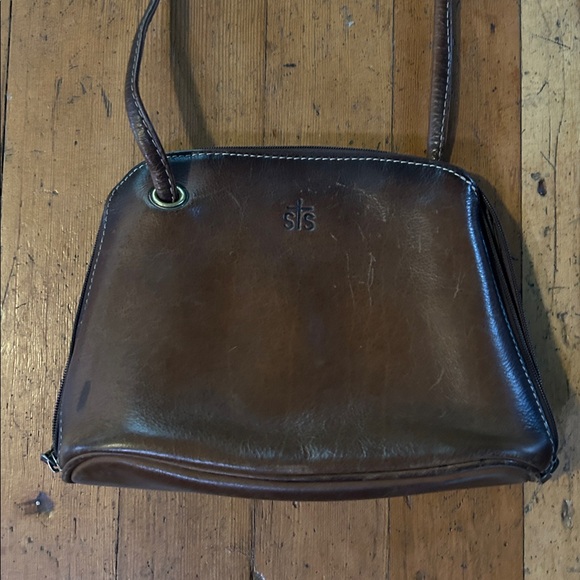 Women's STS Ranchwear brown genuine leather baroness classic crossbody bag purse - Picture 2 of 8